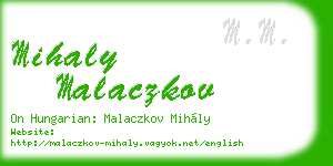 mihaly malaczkov business card