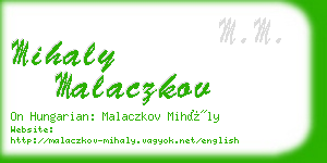 mihaly malaczkov business card